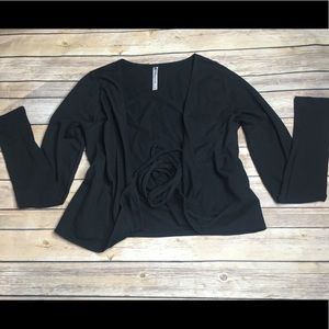 Long sleeve cropped cardigan with front tie